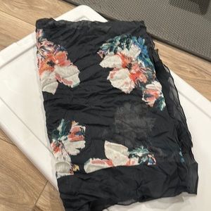 All Saints black floral print scarf